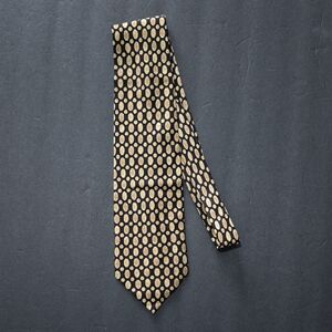 Joseph Abboud Men's Black & Gold Patterned Silk Tie
